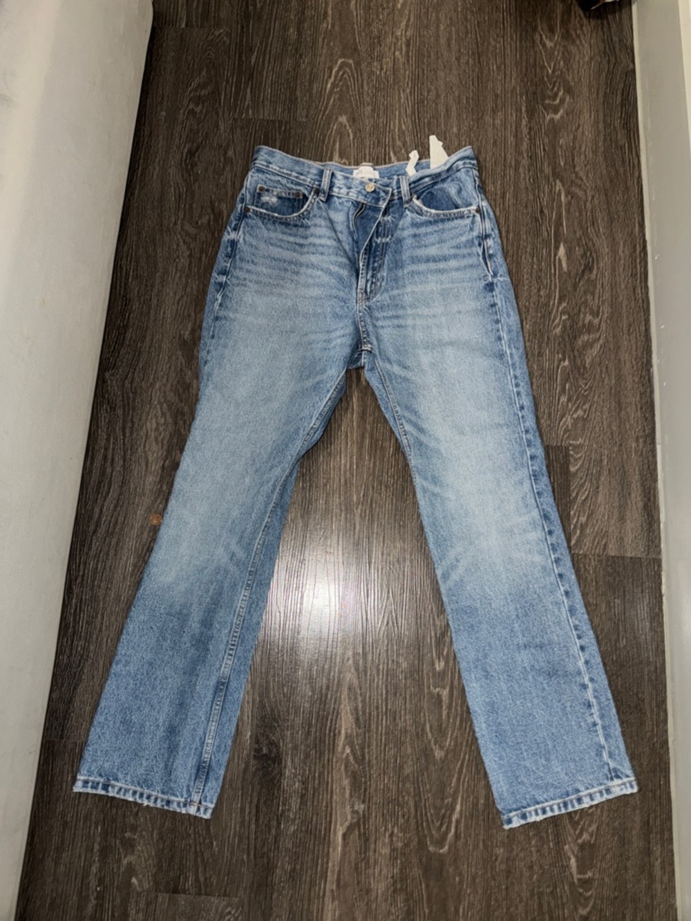 Classic Light Wash Straight Leg Jeans